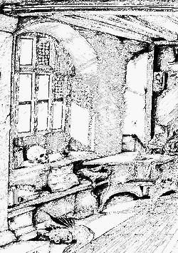 A Sketch of A Wizard In His Lair Preparing Magical Oils and Incenses, 
appreciatively donated by satisfied customer D.L. from Falkirk
